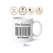 İsme Özel Barkod Ve İsim Baskılı Komik Kupa Bardak Esprili Hediye Beyaz / Çok Renkli