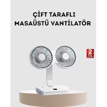 Tek Kablosuz Usb Şarjlı 720 Döner Masaüstü Fan Çift Taraflı Serinlik Ve Gece Lambası Najmaddin