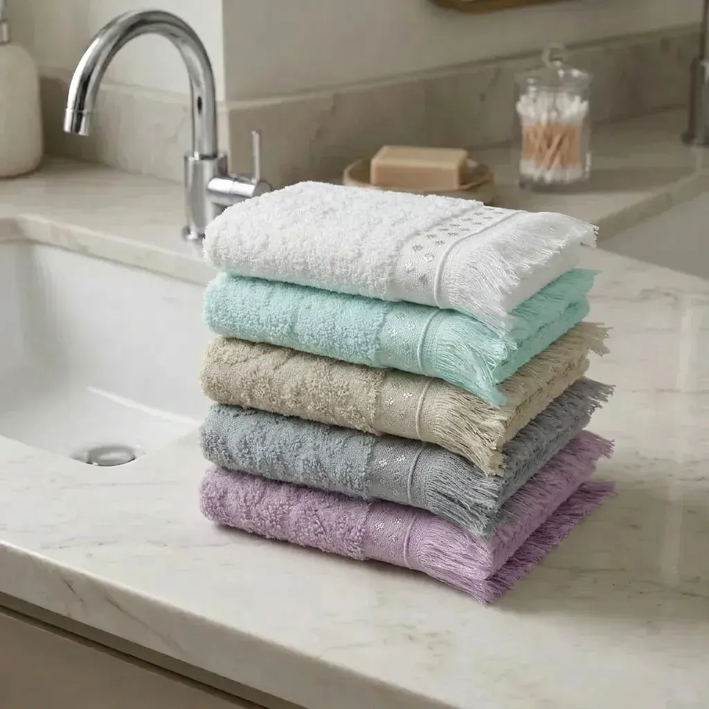 Botti Home %100 Pamuk Jakarlı 5 Li Mutfak Havlusu Seti, Lavabo Kenarı Misafir El Havlusu 30 45 Cm, Çeyizlik Küçük Boy 5 Parça El Havlusu Çok Renkli