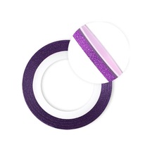 Nail Art Yapışkan Şerit 1 Metre Simli Mor 3mm Tırnak Dekorasyon Bandı