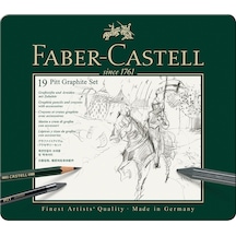 Faber-Castell Pitt Grafit Sanat Seti,Siyah,19 Parça,Kömür Kalem ve Aksesuarlarla,Gölgelendirme ve Eskiz İçin İdeal