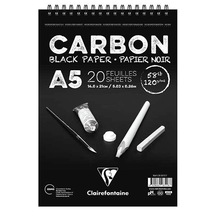 Clairefontaine Carbon Siyah Çizim Defteri A5 120 G 20yp Üstten Sp