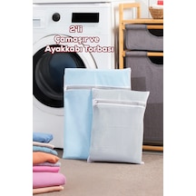 Porsima 2li Çamaşır Yıkama Filesi Fermuarlı Bölmeli Yıkama Filesi Renkli