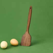 Mienn Handy Düz Akasya Servis Spatulası - Kahverengi - 34 Cm Çok Renkli