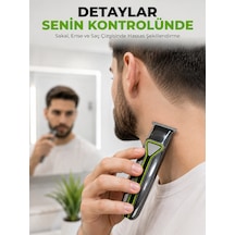Profesyonel Erkek Tıraş Makinesi 3 Taraklı T Tipi Bıçaklı Usb Şarjlı Saç Sakal Kesme Makinesi - Lisinya