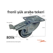 Yük Arabası Tekerlek Frenli 80lik Sanayi Tipi Tekerlek Mandal Fre