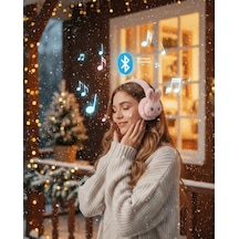 Mey İthalat Şarjlı Kablosuz Tavşan Tasarımlı Bluetooth Kulaklık Tf Kart Girişli