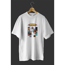 Noıssey -wed Boston Tasarım Baskılı Oversize T-shirt Tişört Beyaz