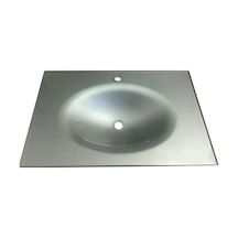 Cam Lavabo 12 MM 80 x 56 CM Metalik Gri