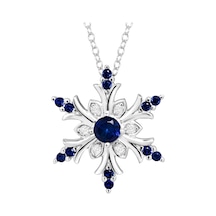 Pırlanta Safir Kar Tanesi Kolye