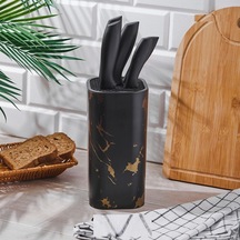 Akrilik Plastik Standlı Colte Terra 6 Parça Bıçak Seti Siyah