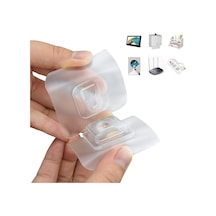 Luckybrosis 9 Sets Sihirli Kanca Çıft Taraflı Çok Amaçlı Kancalar Kendinden Yapışkanlı Şeffaf Su Geçırmez Ve Y Çok Renkli