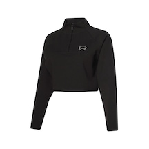 Hummel Tech Kadın Siyah Bisiklet Yaka Sweatshirt Siyah