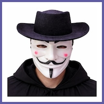 Bezos Vendetta Maske Ve Şapka Seti Anonim Stil Parti Maskesi Nıda Diğer