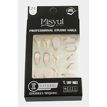 Hnrlıshp Misyul Taşlı Takma Tırnak 24 Adet-açık Pembe