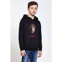 Tshirthane Mr Robot Baskılı Unisex Çocuk Kapüşonlu Siyah Sweatshirt (528768137)