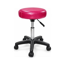 Pembe Tekerlekli Dövme Taburesi Hidrolik Ayarlanabilir Tattoo Sandalyesi