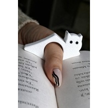 Kedi Figürlü Kitap Tutucu Aparat Tek Elle Kitap Okuma Aparatı Parmak Geçmeli Sayfa Tutucu