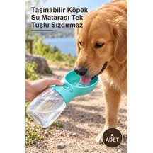 5 Adet Taşınabilir Köpek Su Matarası Tek Tuşlu Sızdırmaz