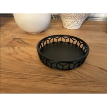 Bezos 3d Baskı Petek Desenli Çok Amaçlı Tepsi Anahtar Ve Takı Tepsisi Geometrik Kenarlı Masa Organizeri Siyah Dlra