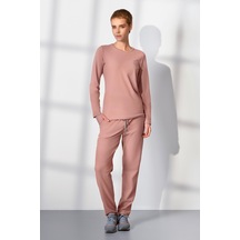 Doreanse Kadın Pembe Yumoş Kumaş T-shirt Pijama Takımı 25k4041-standart Pembe