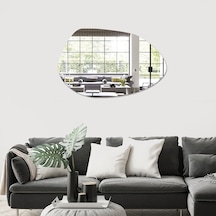 Decorıta Ayna - Tasarım Şekilli Oval Ayna - 119Cm X 79Cm Çok Renkli