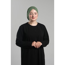 Hürrem Bone Yağ Yeşili Pratik Hazır Geçmeli Tesettür Bone Sandy Büzgülü Salaş 2119 36 Yağ Yeşili Yeşil