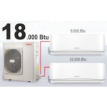 Bosch 18000 BTU 1 Dış + 2 İç Ünite (9+12) Duvar Tipi Multi Inverter Split Klima