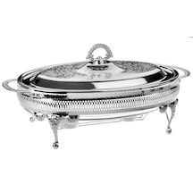 Queen Anne İngiliz Gümüşü Isıtıcılı Oval Yemek Servis 35 X 22 X 18 5 Cm