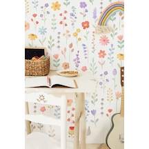 Pastel Çiçek Duvar Sticker Seti 38 Parça Çocuk Odası, Bebek Odası, Mutfak Ve Çalışma Alanı Dekoru Dijital Baskı