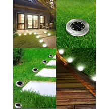 Ayrex 8 Ledli Solar Güneş Enerjili Beyaz Işık Su Geçirmez Bahçe Dekor Aydınlatma Lambası Bahçe Lambaları, Pasl