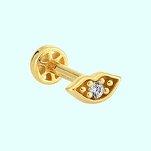 Altın Dudak Tragus Piercing 14 Ayar Altın