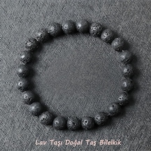 Doğaltaş Lav Taşı Charm Bileklik Şık   Başarı Bilekliği Çok Renkli