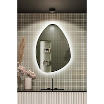 Fawdecor Led Üçgen Model Dekoratif Duvar Aynası 60 X 80 Beyaz