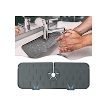 3b Trend Su Engelleyici Mutfak Banyo Lavabo Musluk Kenarı Silikon Mat Sıçrama Engelleme Matı Gri