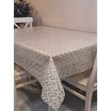 Ithal Pvc Muşamba - Desenli Silinebilir Masa Örtüsü 07iz08 Bej