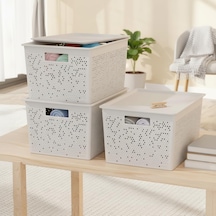 Seul Çok Amaçlı Kapaklı Saklama Kutusu - Şık Ve Dekoratif Dolap İçi Organizer Düzenleyici 4 L / 12 L / 20 L Bo Diğer
