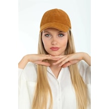 Shopiolog Camel Süet Kep Şapka