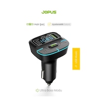 Jopus F9 Araç Fm Transmitter 5.3 Bluetooth Araç Kiti Usb Type-c Hızlı Şarj Çıkışlı Çakmaklık Girişli