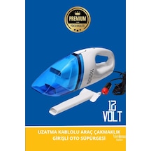 Premium Seri Dayanıklı 12v Uzatma Kablolu Yüksek Çekimli Araç Çakmaklık Girişli Oto Süpürgesi