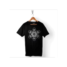 Sacred Geometry Kabbalah Metatrons Ube Flower Baskılı Tişört Unisex T-shirt 001