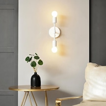 Riolight Retro,modern,vintage Beyaz 2xe27 Duylu Metal Duvar Aplik Beyaz