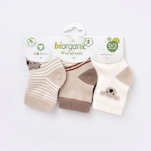 Step Bibaby Biorganic Koala Erkek 3'lü Çorap 68449 Bej 001