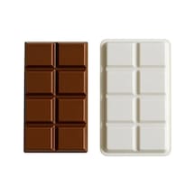 Silikon Dubai Çikolatası Kalıbı Krem Rengi Tekli Esnek Çikolata Lokum Tatlı Kalıbı 8x12,5 Cm Hazneli Krem