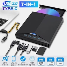 7 İn 1 Usb 3.0 Type-c Harici Dvd Rw Cd Sürücü Yazıcı Okuyucu