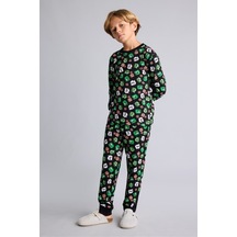 Defacto Minecraft Lisanslı Baskılı 2li Pijama Takımı Erkek Çocuk I3437a826wnbk81 Siyah-bk81