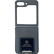 Nettech Samsung Galaxy Uyumlu Z Flip 5  Suni Deri Arka Koruma
