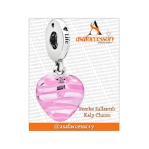 Pembe Sallantılı Kalp Charm
