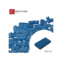 Yedek Parçalar, 100 Adet 1x2 Tile Düz Fayans Parçası, Koyu Mavi Dark Azure , 3069
