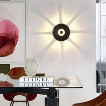 Dekoratif Işık Desenli 7 Watt Led Armatür 3000k Gün Işığı İç Ve Dış Mekan Led Aplik Siyah